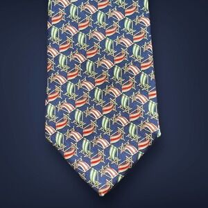 Salvatore Ferragamo Men’s Silk Beach Lounge Chairs Tie